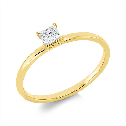 Ring 18 kt GG, 1 Princ. 0,25 ct, TW-si