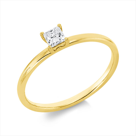 Ring 18 kt GG, 1 Princ. 0,20 ct, TW-si