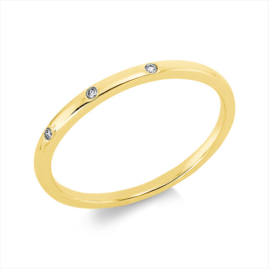 Ring 18 kt GG, 3 Brill. 0,02 ct, TW-si