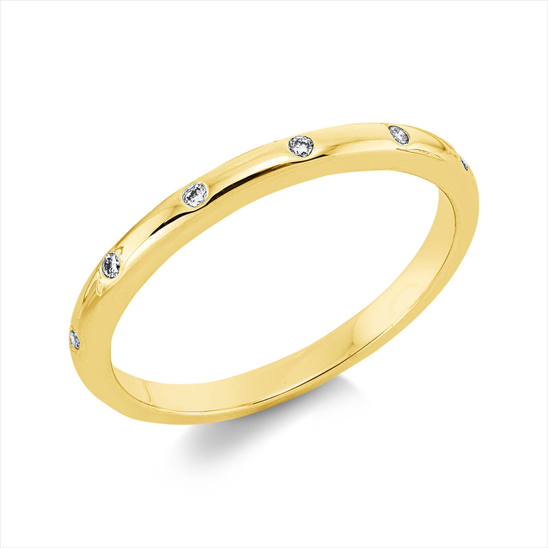 Ring 18 kt GG, 6 Brill. 0,05 ct, TW-si