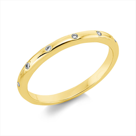 Ring 18 kt GG, 6 Brill. 0,05 ct, TW-si