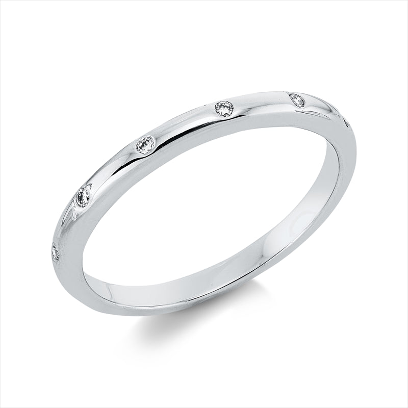 Ring 18 kt WG, 6 Brill. 0,05 ct, TW-si