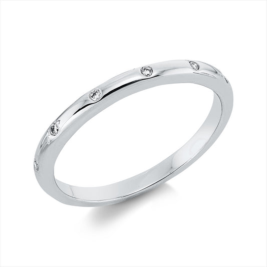 Ring 18 kt WG, 6 Brill. 0,05 ct, TW-si
