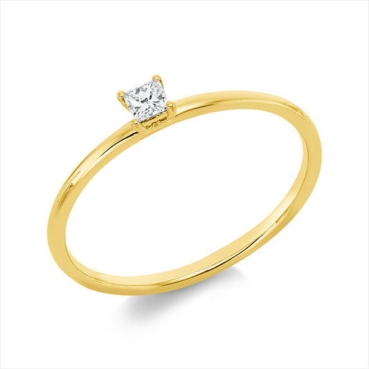 Ring 18 kt GG, 1 Princ. 0,10 ct, TW-si