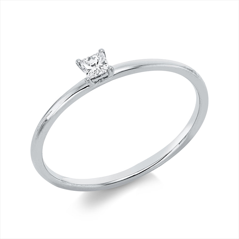 Ring 18 kt WG, 1 Princ. 0,10 ct, TW-si