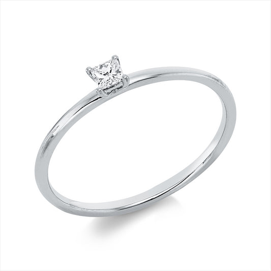 Ring 18 kt WG, 1 Princ. 0,10 ct, TW-si