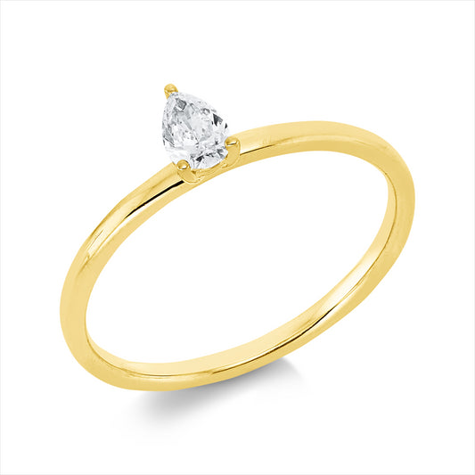 Ring 18 kt GG, 1 Tropfen 0,20 ct, TW-si
