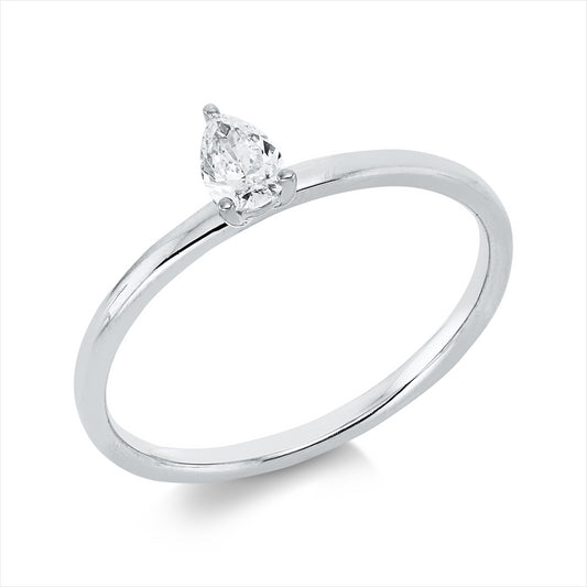 Ring 18 kt WG, 1 Tropfen 0,20 ct, TW-si