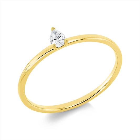 Ring 18 kt GG, 1 Tropfen 0,10 ct, TW-si