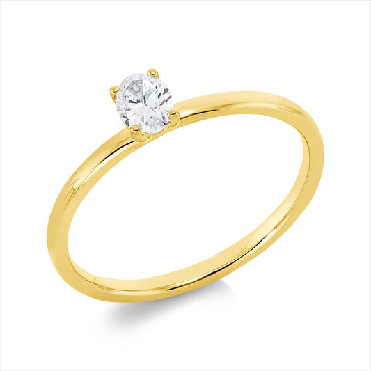 Ring 18 kt GG, 1 Oval 0,25 ct, TW-si