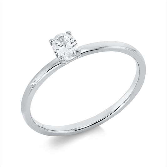 Ring 18 kt WG, 1 Oval 0,25 ct, TW-si