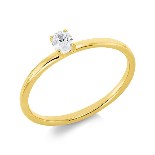 Ring 18 kt GG, 1 Oval 0,19 ct, TW-si