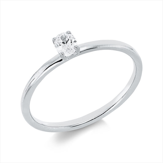 Ring 18 kt WG, 1 Oval 0,20 ct, TW-si