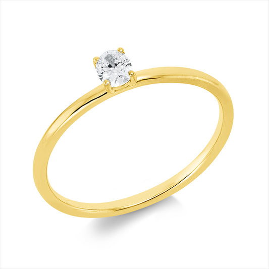 Ring 18 kt GG, 1 Oval 0,17 ct, TW-si