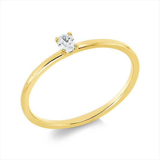 Ring 18 kt GG, 1 Oval 0,10 ct, TW-si
