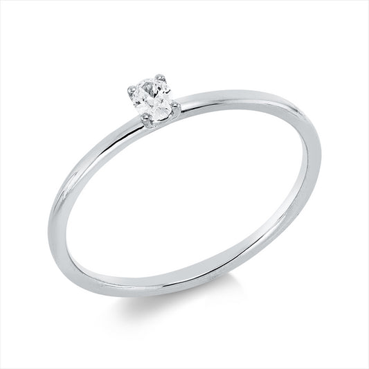 Ring 18 kt WG, 1 Oval 0,09 ct, TW-si
