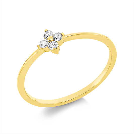Ring 18 kt GG, 4 Brill. 0,10 ct, TW-si