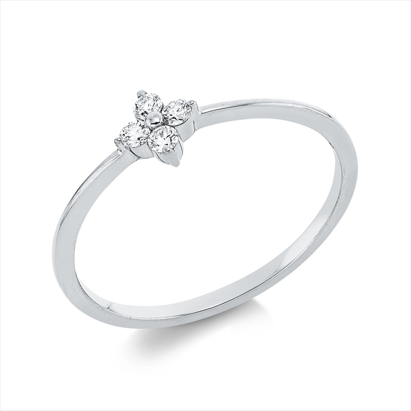 Ring 18 kt WG, 4 Brill. 0,10 ct, TW-si