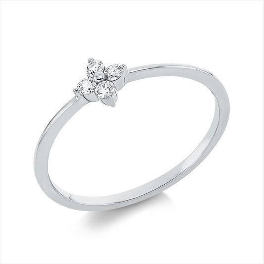 Ring 18 kt WG, 4 Brill. 0,10 ct, TW-si