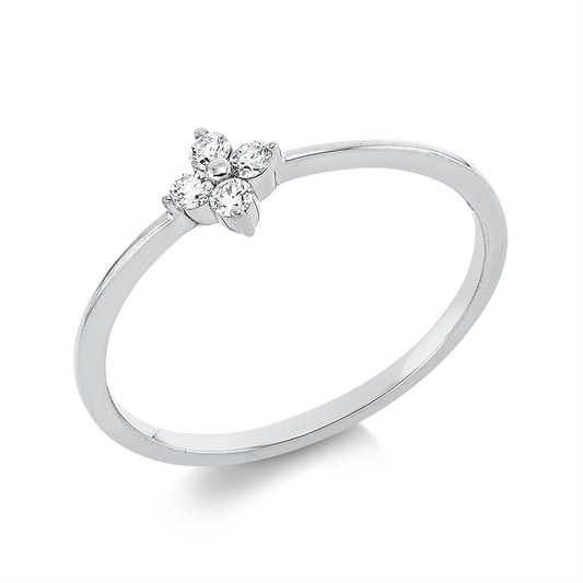Ring 18 kt WG, 4 Brill. 0,10 ct, TW-si