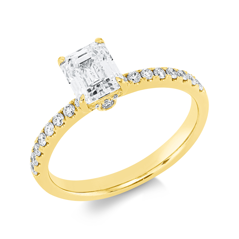 Ring 18 kt GG, GIA6522033169, 1 Sm.schliff 1,11 ct, TW-vs2, 34 Brill. 0,28 ct, TW-si