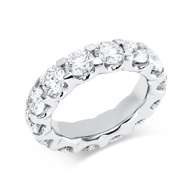 Ring 18 kt WG, Premium Edition, 14 GIA's, 12 Brill. 6,04 ct, TW-si, 2 Brill. 1,02 ct, E-si