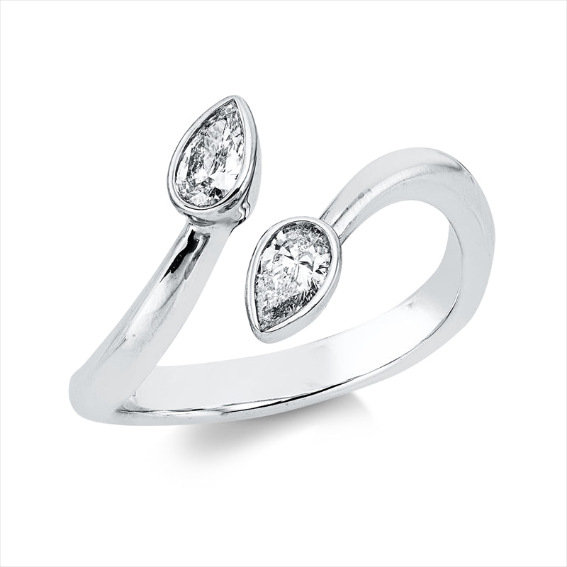 Ring 18 kt WG, 2 Tropfen 0,33 ct, F-vsi/si