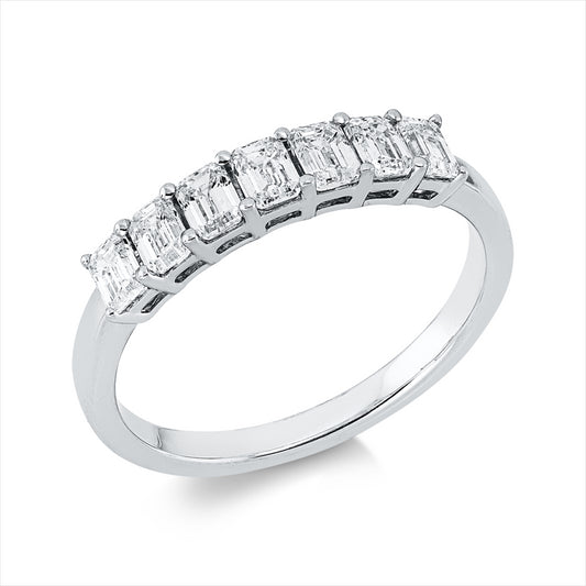 Ring 18 kt WG, 7 Sm.schliff 0,92 ct, TW-si