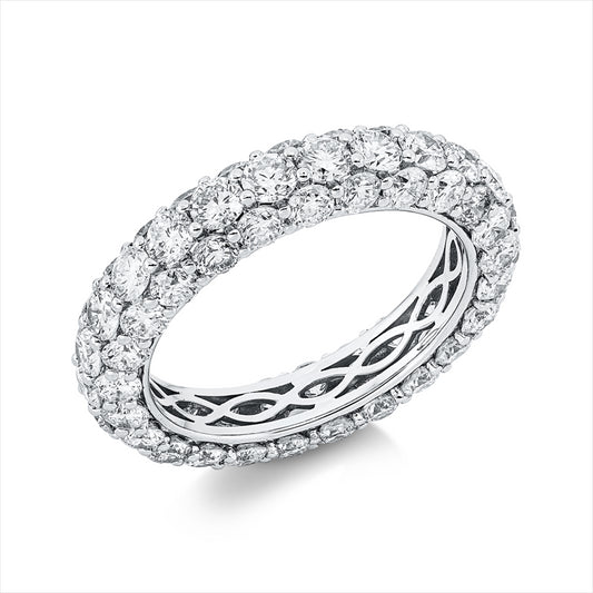 Ring 18 kt WG, 25 Brill. 2,02 ct, TW-si, 50 Brill. 2,88 ct, TW-si