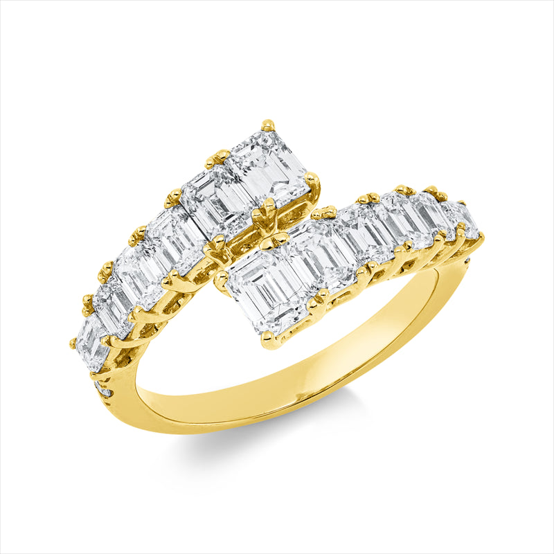 Ring 18 kt GG, 12 Sm.schliff 2,09 ct, D/TW-si, 4 Brill. 0,07 ct, D/TW-vsi/si