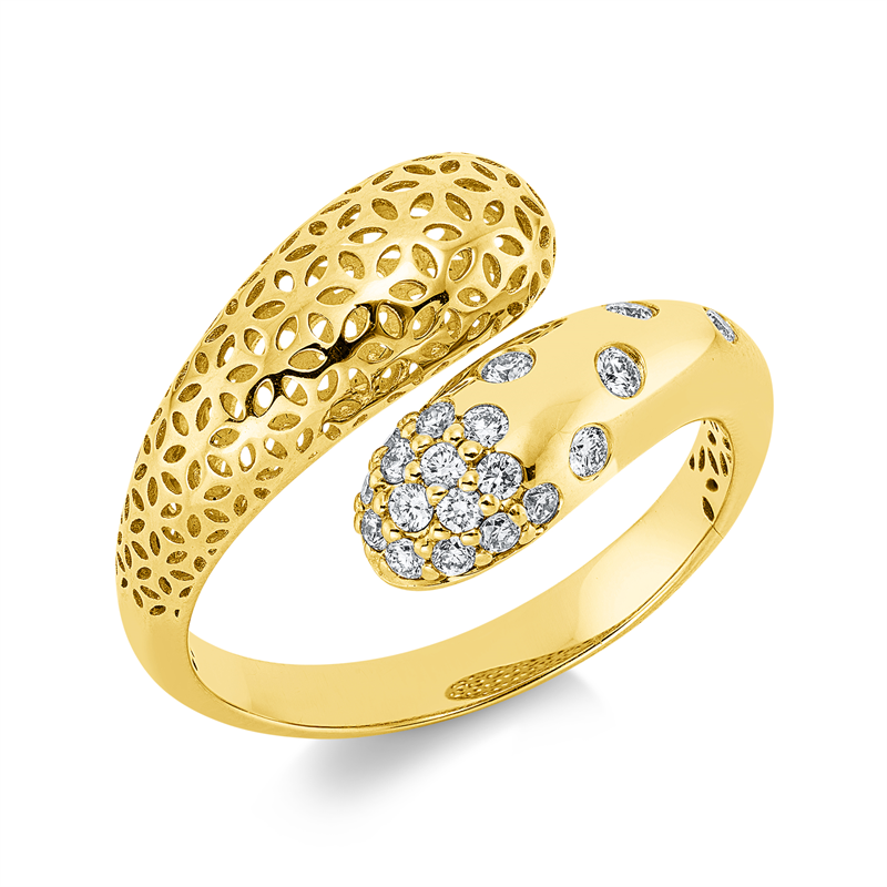 Ring 14 kt GG, 20 Brill. 0,24 ct, TW-si