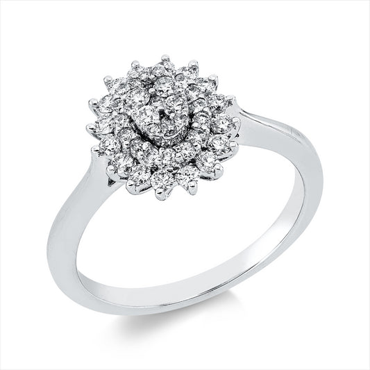 Ring 18 kt WG, 47 Brill. 0,56 ct, TW-pi