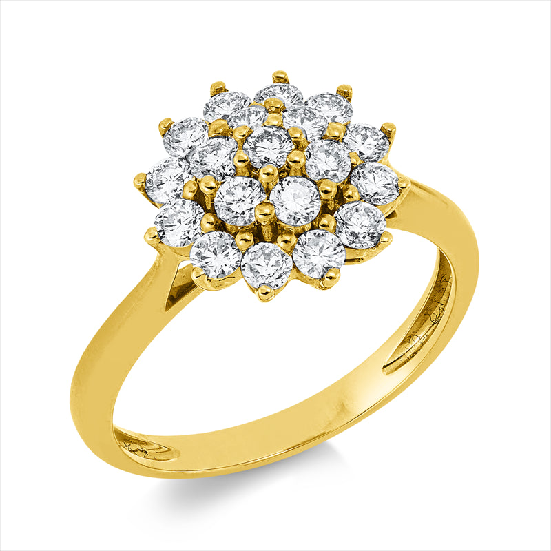 Ring 18 kt GG, 19 Brill. 0,87 ct, TW-si