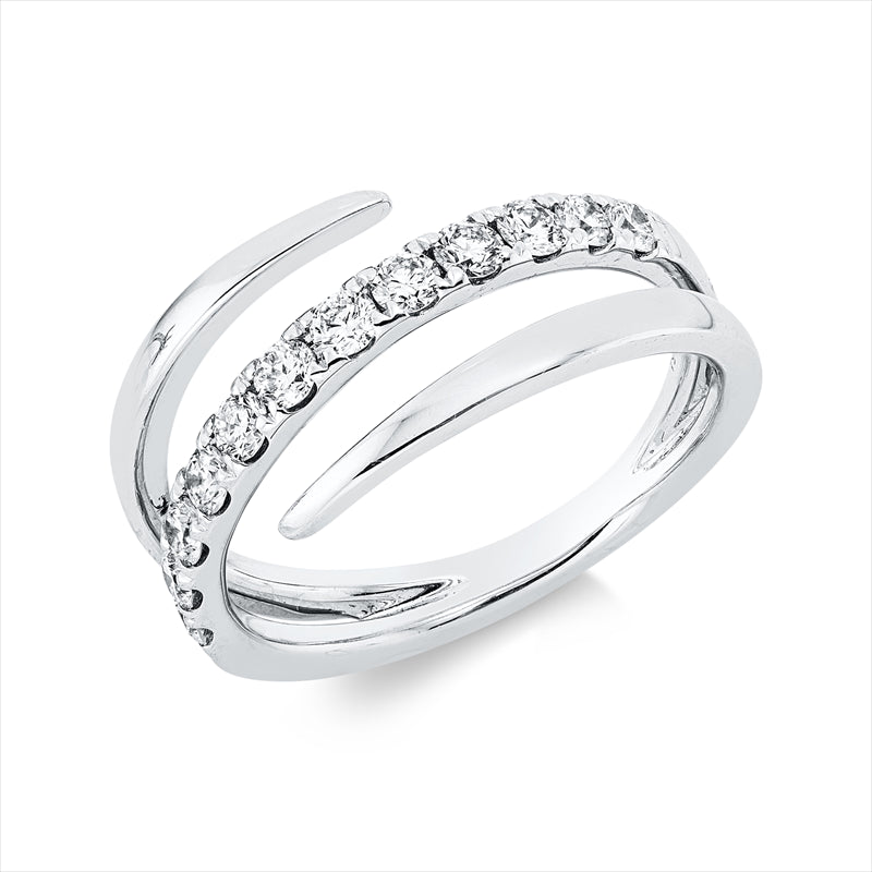 Ring 18 kt WG, 12 Brill. 0,54 ct, TW-si