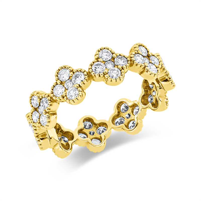 Ring 18 kt GG, 50 Brill. 1,22 ct, W-si