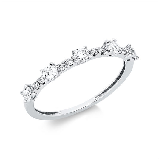Ring 18 kt WG, 13 Brill. 0,42 ct, TW-si
