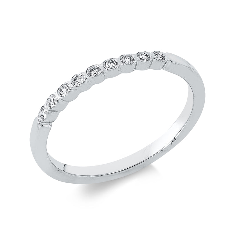 Ring 18 kt WG, 9 Brill. 0,08 ct, TW-si