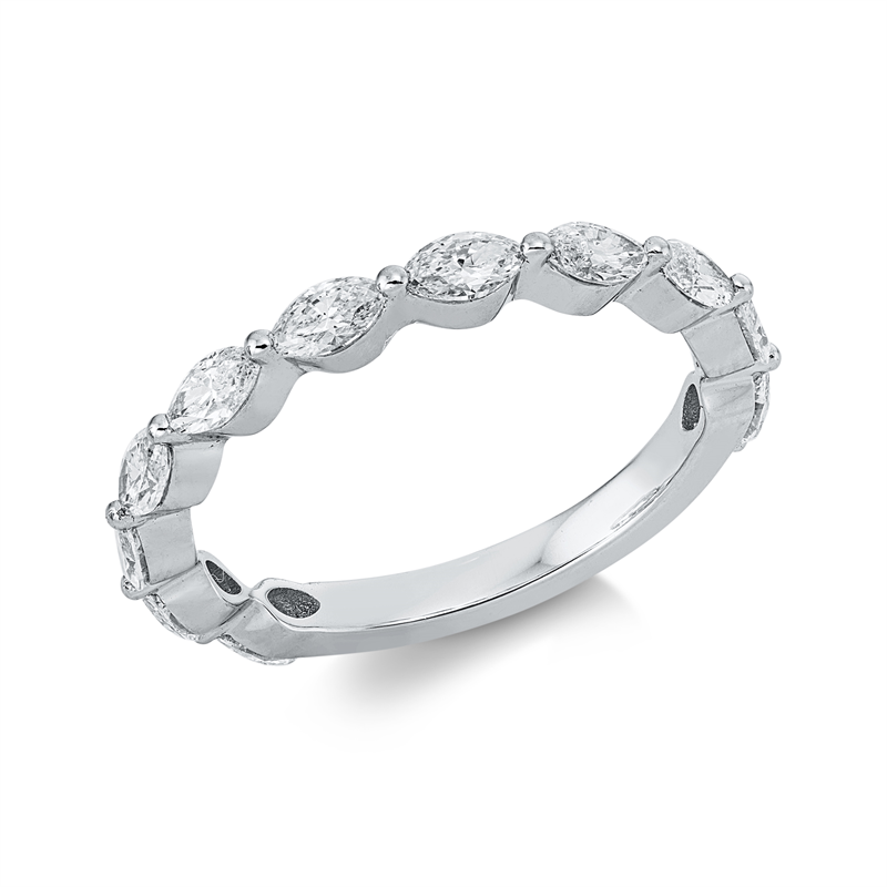 Ring 18 kt WG, 11 Nav. 0,90 ct, TW-si