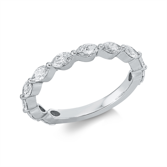 Ring 18 kt WG, 11 Nav. 0,90 ct, TW-si