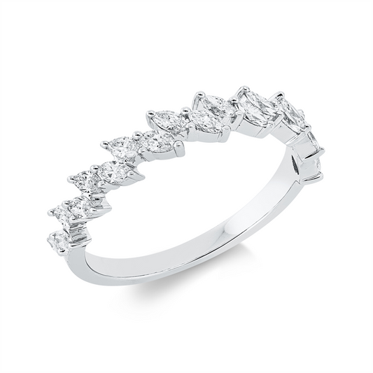 Ring 18 kt WG, 12 Oval 1,00 ct, TW-si