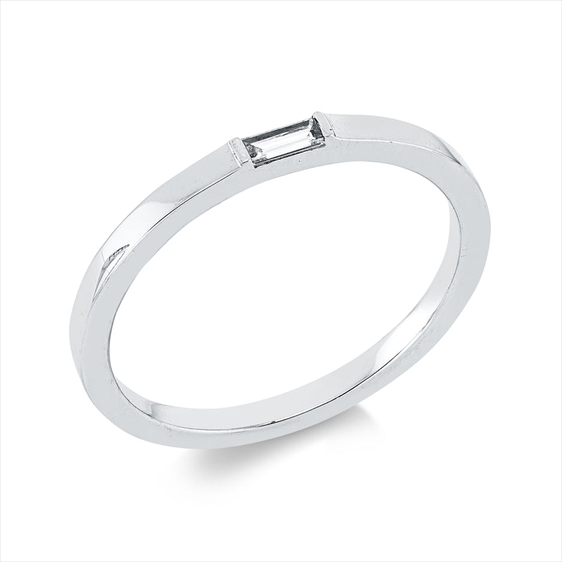 Ring 18 kt WG, 1 Bag. 0,07 ct, E-vsi