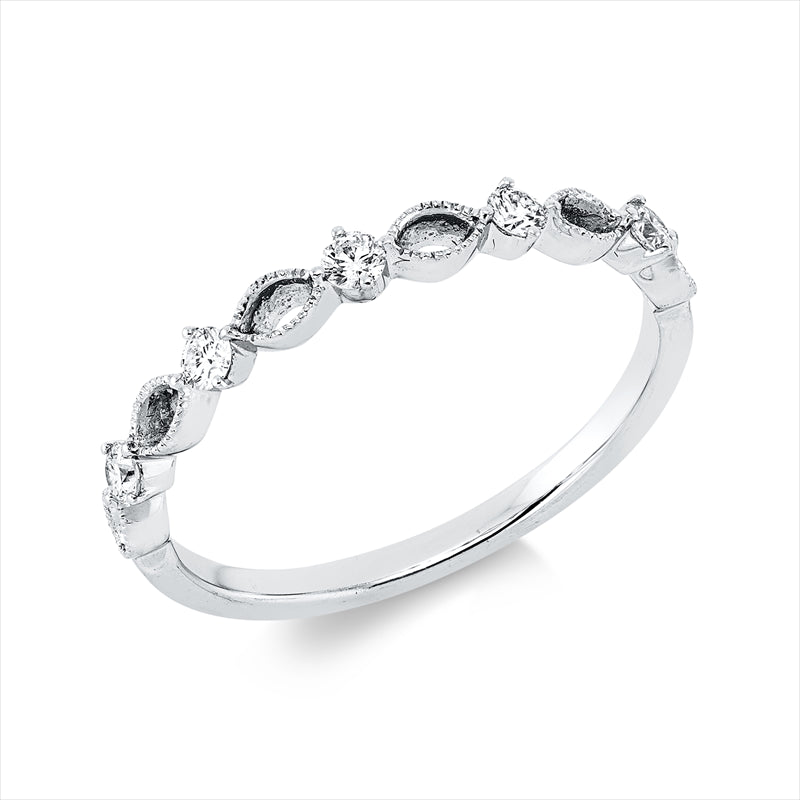 Ring 18 kt WG, 5 Brill. 0,17 ct, TW-si