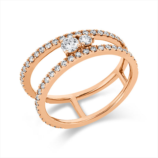 Ring 18 kt RG, 59 Brill. 0,57 ct, F-vsi