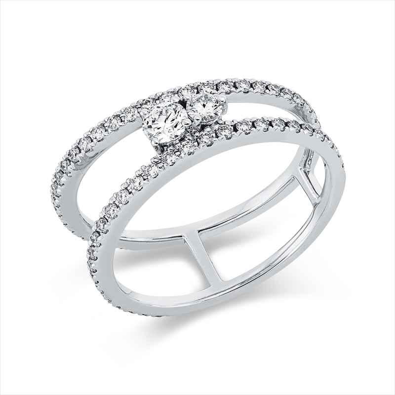 Ring 18 kt WG, 59 Brill. 0,59 ct, F-vsi