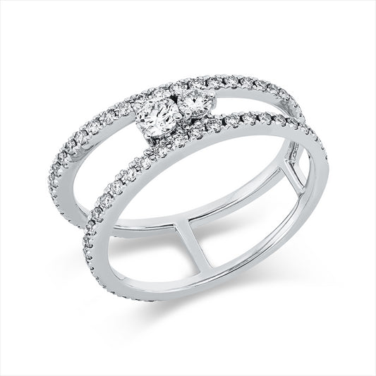 Ring 18 kt WG, 59 Brill. 0,59 ct, F-vsi