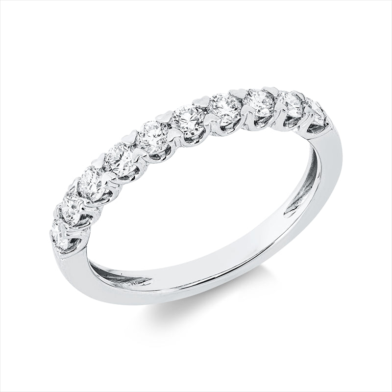 Ring 18 kt WG, 10 Brill. 0,52 ct, TW-si