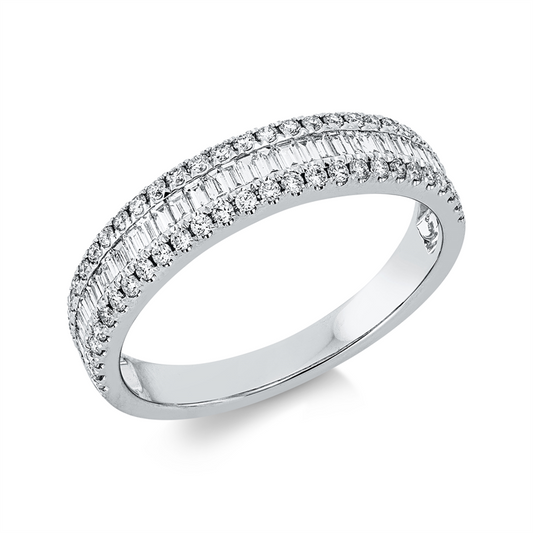 Ring 18 kt WG, 35 Bag. 0,28 ct, TW-si, 54 Brill. 0,24 ct, TW-si