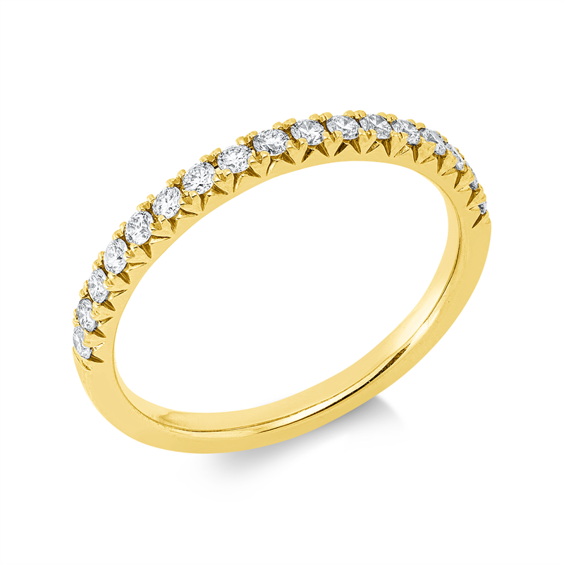 Ring 18 kt GG, 17 Brill. 0,30 ct, TW-si