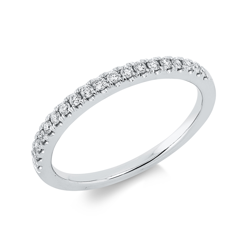 Ring 18 kt WG, 19 Brill. 0,20 ct, TW-si