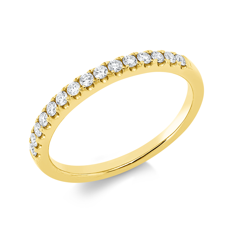 Ring 18 kt GG, 15 Brill. 0,25 ct, TW-si